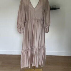 NEW CLUB MONACO SHEEN MIDI DRESS W SLIP